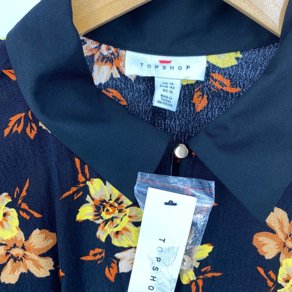 TOPSHOP Floral Long-Sleeve Maxi Dress Size 10 NWT - Picture 5 of 6